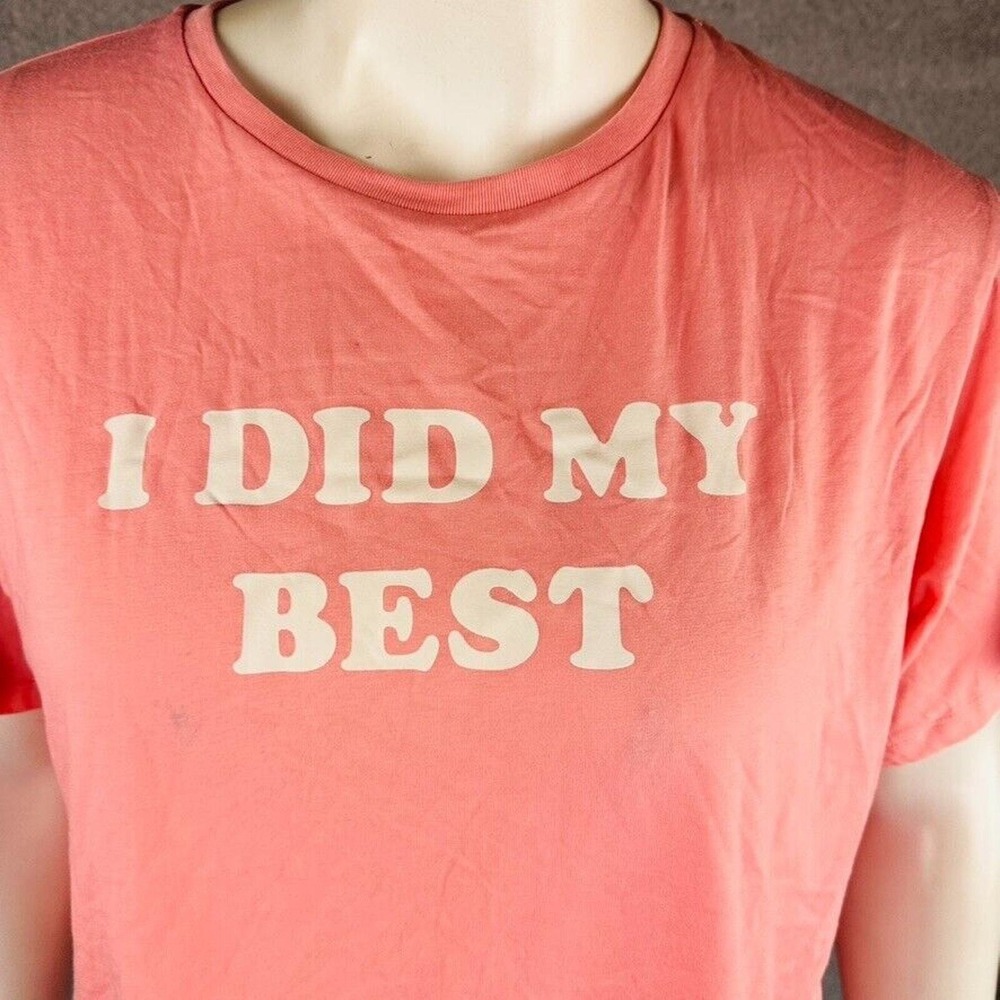 New Bando Shirt Womans Sz 2X Pink I Did My Best Short Sleeve Tee Graphic Top NWT - Picture 4 of 6